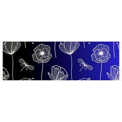 Pattern Floral Leaves Botanical White Flowers Banner And Sign 12  X 4 