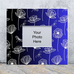 Pattern Floral Leaves Botanical White Flowers White Wall Photo Frame 5  X 7  by Maspions