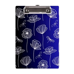 Pattern Floral Leaves Botanical White Flowers A5 Acrylic Clipboard by Maspions