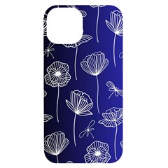 Pattern Floral Leaves Botanical White Flowers Iphone 14 Black Uv Print Case by Maspions