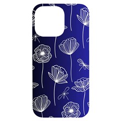 Pattern Floral Leaves Botanical White Flowers Iphone 14 Pro Max Black Uv Print Case