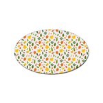 Background Pattern Flowers Leaves Autumn Fall Colorful Leaves Foliage Sticker Oval (10 pack) Front