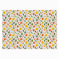 Background Pattern Flowers Leaves Autumn Fall Colorful Leaves Foliage Large Glasses Cloth (2 Sides)