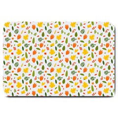 Background Pattern Flowers Leaves Autumn Fall Colorful Leaves Foliage Large Doormat by Maspions