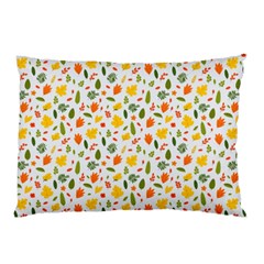 Background Pattern Flowers Leaves Autumn Fall Colorful Leaves Foliage Pillow Case