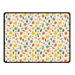 Background Pattern Flowers Leaves Autumn Fall Colorful Leaves Foliage Fleece Blanket (small)