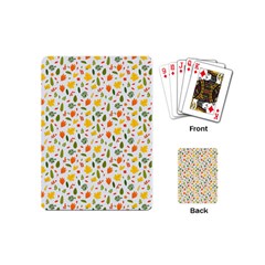 Background Pattern Flowers Leaves Autumn Fall Colorful Leaves Foliage Playing Cards Single Design (mini)