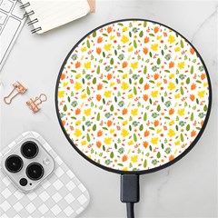 Background Pattern Flowers Leaves Autumn Fall Colorful Leaves Foliage Wireless Fast Charger(black) by Maspions