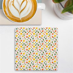 Background Pattern Flowers Leaves Autumn Fall Colorful Leaves Foliage Uv Print Square Tile Coaster 