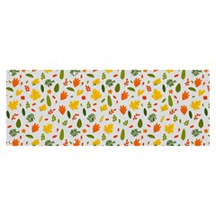 Background Pattern Flowers Leaves Autumn Fall Colorful Leaves Foliage Banner And Sign 8  X 3 