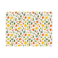 Background Pattern Flowers Leaves Autumn Fall Colorful Leaves Foliage Premium Plush Fleece Blanket (mini) by Maspions