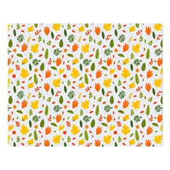 Background Pattern Flowers Leaves Autumn Fall Colorful Leaves Foliage Premium Plush Fleece Blanket (large) by Maspions