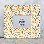 Background Pattern Flowers Leaves Autumn Fall Colorful Leaves Foliage White Wall Photo Frame 5  x 7  Front