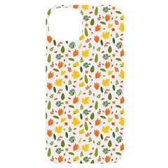 Background Pattern Flowers Leaves Autumn Fall Colorful Leaves Foliage Iphone 14 Plus Black Uv Print Case by Maspions