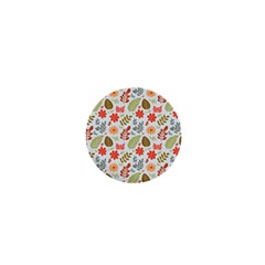 Background Pattern Flowers Design Leaves Autumn Daisy Fall 1  Mini Buttons