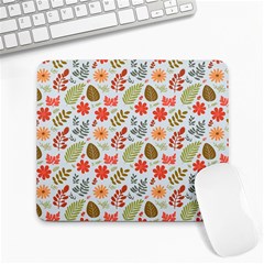 Background Pattern Flowers Design Leaves Autumn Daisy Fall Large Mousepad by Maspions