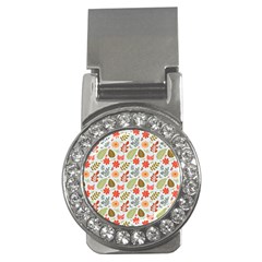 Background Pattern Flowers Design Leaves Autumn Daisy Fall Money Clips (cz) 