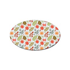 Background Pattern Flowers Design Leaves Autumn Daisy Fall Sticker (oval) by Maspions