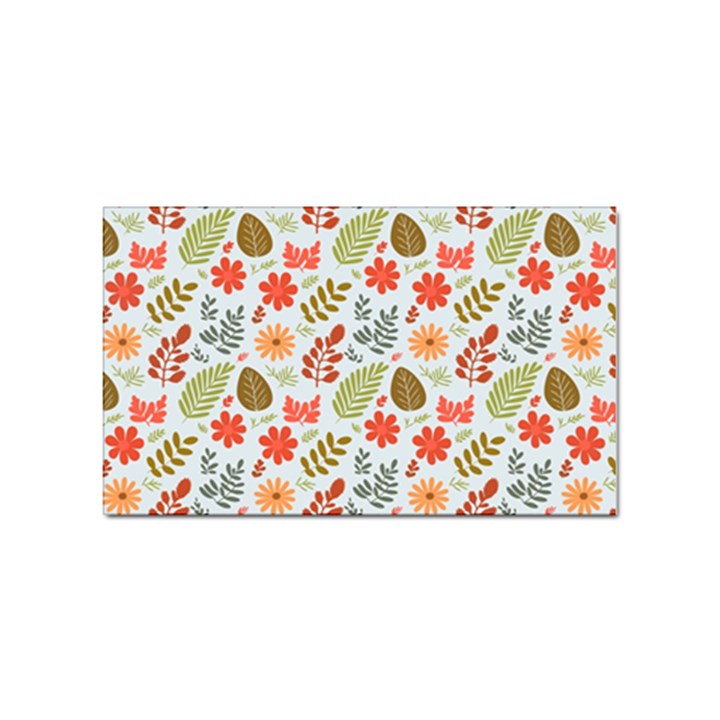 Background Pattern Flowers Design Leaves Autumn Daisy Fall Sticker (Rectangular)