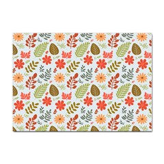 Background Pattern Flowers Design Leaves Autumn Daisy Fall Sticker A4 (10 Pack) by Maspions