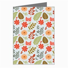 Background Pattern Flowers Design Leaves Autumn Daisy Fall Greeting Card by Maspions