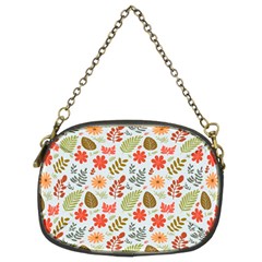 Background Pattern Flowers Design Leaves Autumn Daisy Fall Chain Purse (two Sides) by Maspions