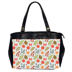 Background Pattern Flowers Design Leaves Autumn Daisy Fall Oversize Office Handbag (2 Sides) by Maspions