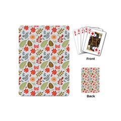 Background Pattern Flowers Design Leaves Autumn Daisy Fall Playing Cards Single Design (mini)