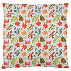 Background Pattern Flowers Design Leaves Autumn Daisy Fall Large Cushion Case (one Side)