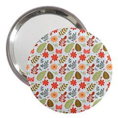 Background Pattern Flowers Design Leaves Autumn Daisy Fall 3  Handbag Mirrors