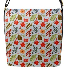 Background Pattern Flowers Design Leaves Autumn Daisy Fall Flap Closure Messenger Bag (s)