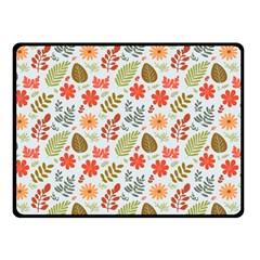 Background Pattern Flowers Design Leaves Autumn Daisy Fall Two Sides Fleece Blanket (small)