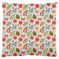 Background Pattern Flowers Design Leaves Autumn Daisy Fall Standard Premium Plush Fleece Cushion Case (one Side)