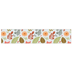 Background Pattern Flowers Design Leaves Autumn Daisy Fall Small Premium Plush Fleece Scarf by Maspions