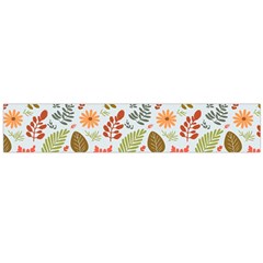 Background Pattern Flowers Design Leaves Autumn Daisy Fall Large Premium Plush Fleece Scarf 