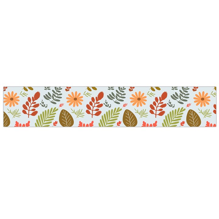 Background Pattern Flowers Design Leaves Autumn Daisy Fall Large Premium Plush Fleece Scarf 