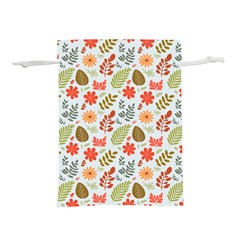 Background Pattern Flowers Design Leaves Autumn Daisy Fall Lightweight Drawstring Pouch (s) by Maspions