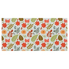 Background Pattern Flowers Design Leaves Autumn Daisy Fall Banner And Sign 8  X 4  by Maspions