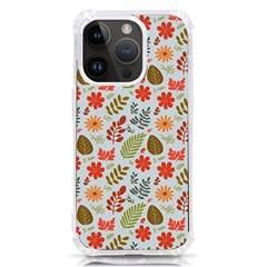 Background Pattern Flowers Design Leaves Autumn Daisy Fall Iphone 14 Pro Tpu Uv Print Case by Maspions