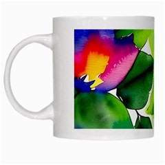 Watercolor Flowers Leaves Foliage Nature Floral Spring White Mug by Maspions