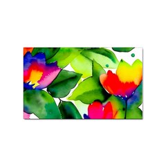 Watercolor Flowers Leaves Foliage Nature Floral Spring Sticker (rectangular) by Maspions