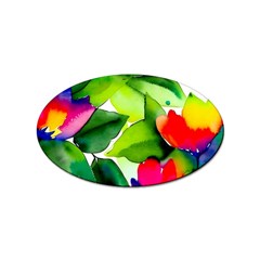 Watercolor Flowers Leaves Foliage Nature Floral Spring Sticker Oval (100 Pack) by Maspions