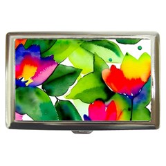 Watercolor Flowers Leaves Foliage Nature Floral Spring Cigarette Money Case