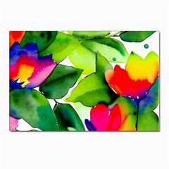 Watercolor Flowers Leaves Foliage Nature Floral Spring Postcards 5  X 7  (pkg Of 10)