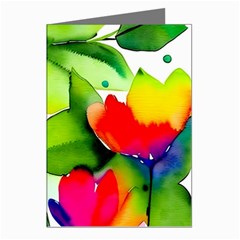 Watercolor Flowers Leaves Foliage Nature Floral Spring Greeting Cards (pkg Of 8)