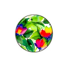 Watercolor Flowers Leaves Foliage Nature Floral Spring Hat Clip Ball Marker (4 Pack) by Maspions