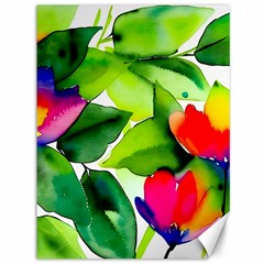 Watercolor Flowers Leaves Foliage Nature Floral Spring Canvas 36  X 48  by Maspions