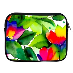 Watercolor Flowers Leaves Foliage Nature Floral Spring Apple Ipad 2/3/4 Zipper Cases by Maspions