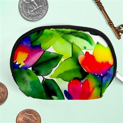 Watercolor Flowers Leaves Foliage Nature Floral Spring Accessory Pouch (medium)