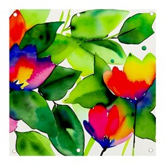 Watercolor Flowers Leaves Foliage Nature Floral Spring Banner And Sign 3  X 3 